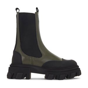 Ganni Lug Sole Mid Calf Chelsea Boot Green 40